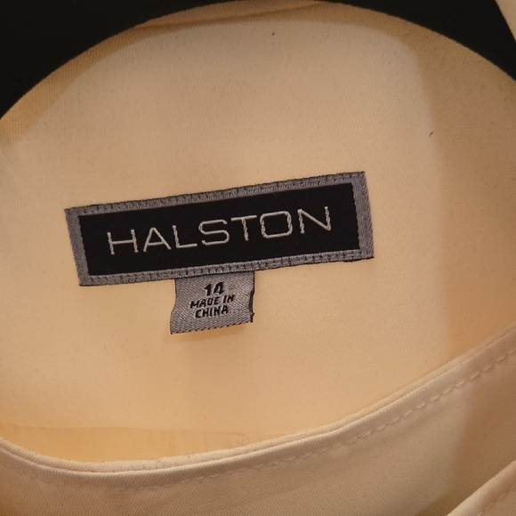 Halston Heritage Cream Midi Dress with Blazer - Picture 2 of 8